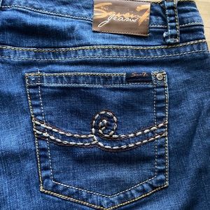 SEVEN7 EMBELLISHED CROPPED JEANS